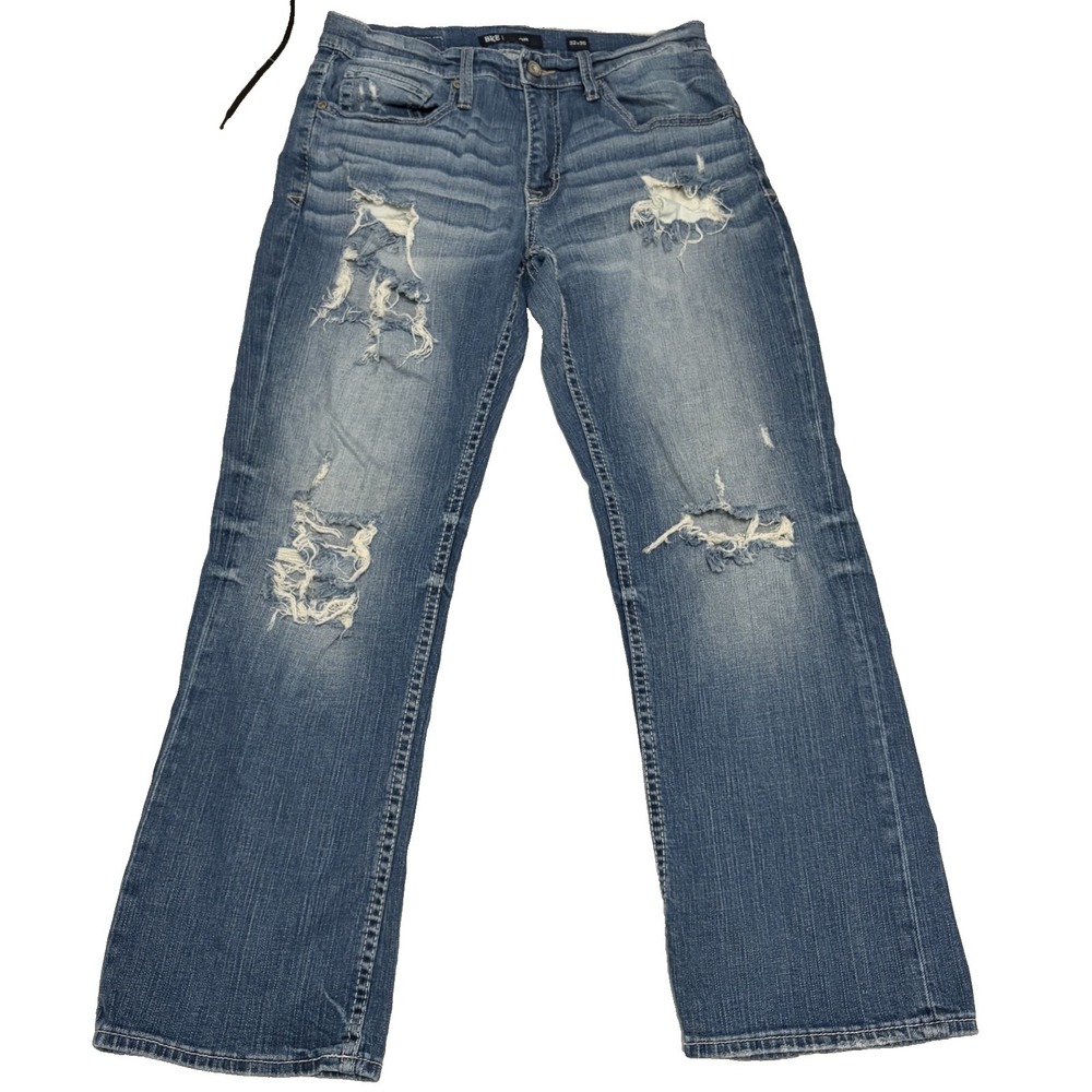 BKE Mens Y2K Jake Bootcut Medium Wash Denim Jeans 32x30 Distressed